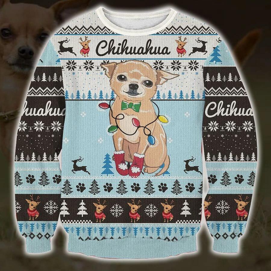 Chihuahua Christmas Light Ugly Christmas Sweater Cute Xmas Apparel For Chihuahua Lovers