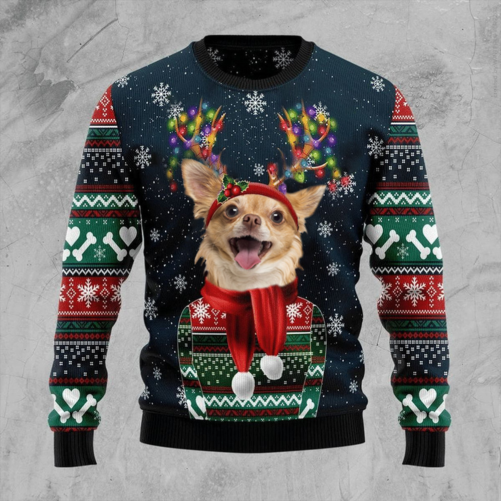 Chihuahua Christmas Ugly Sweater Cute Dog Graphic Christmas Gift Ideas For Dog Lovers