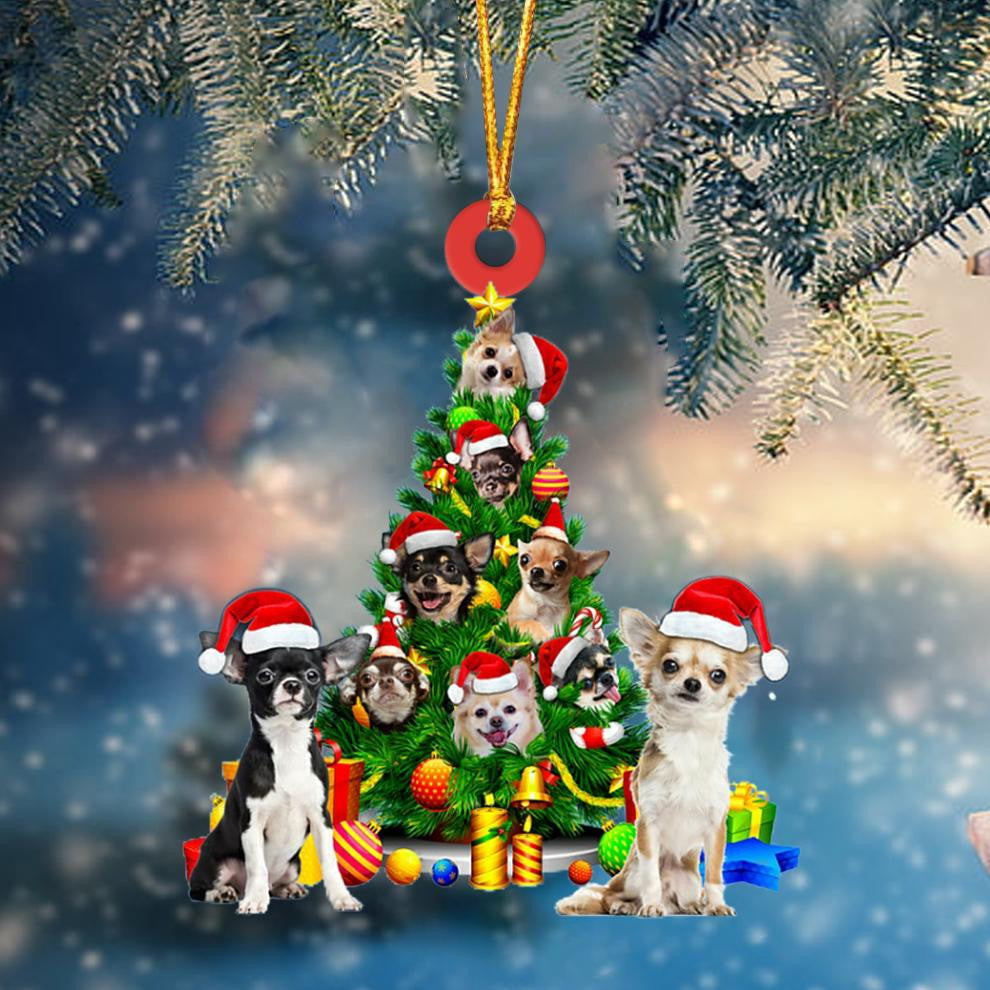 Chihuahua Dog Christmas Tree Ornament Dog Gifts Acrylic Ornament Dog Gifts Acrylic Ornament