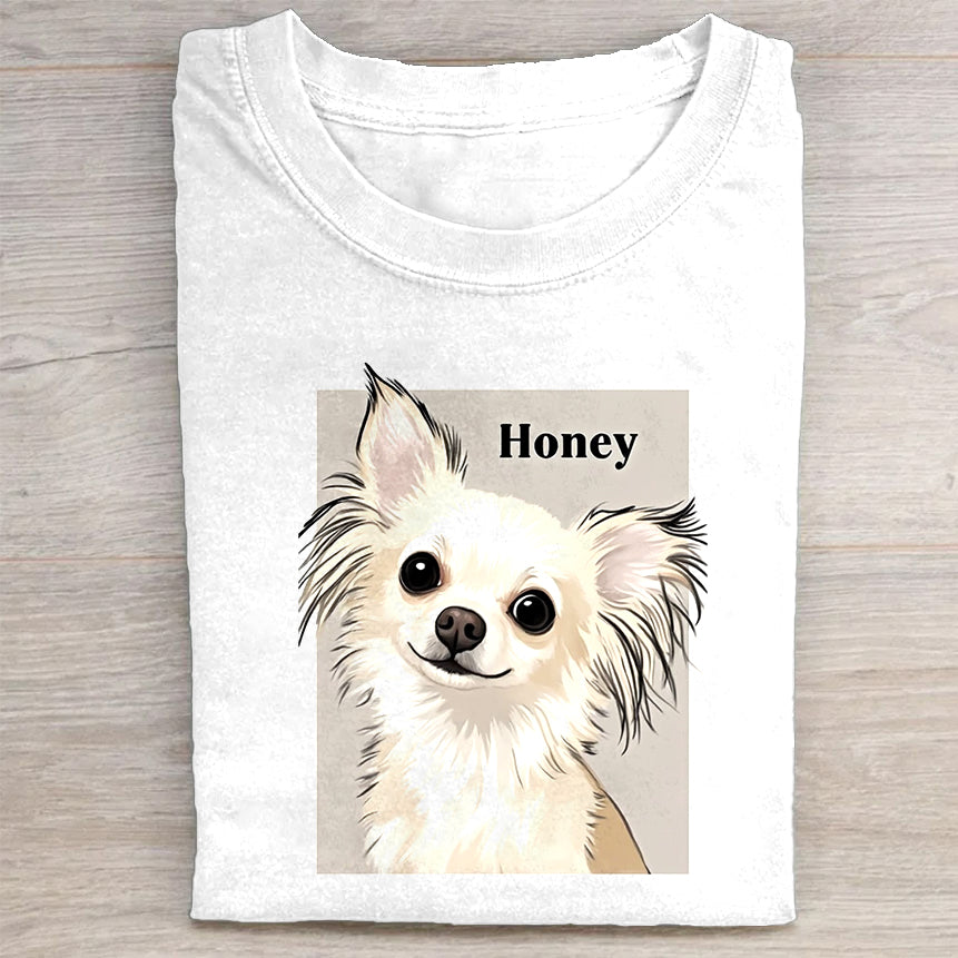 Chihuahua Dog Print Casual T-Shirt For Women Men Honey Design Graphic Tee Best Gift For Dog Owners