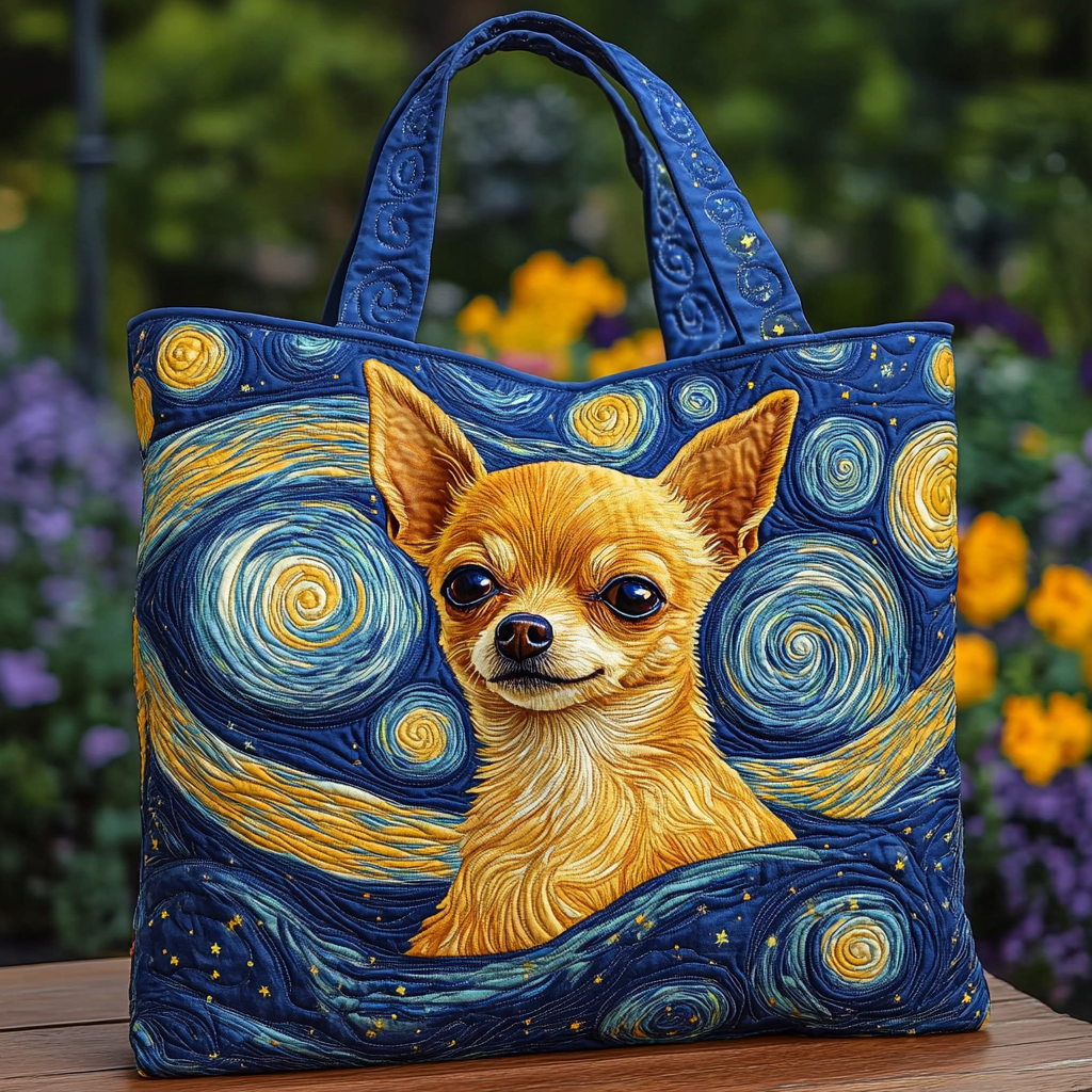 Chihuahua Dream Quilted Tote Bag Dog Lovers Birthday Presents