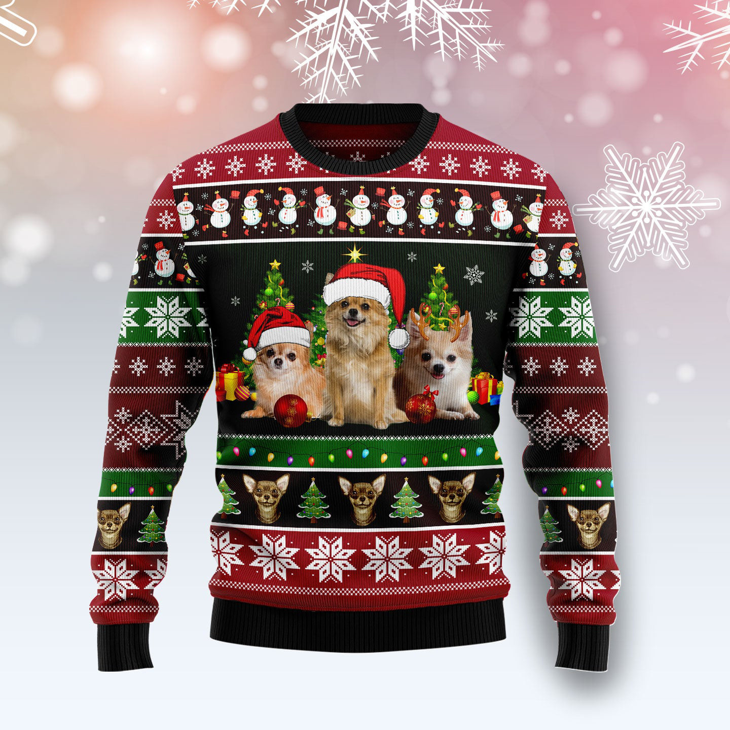 Chihuahua Group Beauty Ugly Holiday Sweater Merry Xmas Clothing Chihuahua Mom Gifts