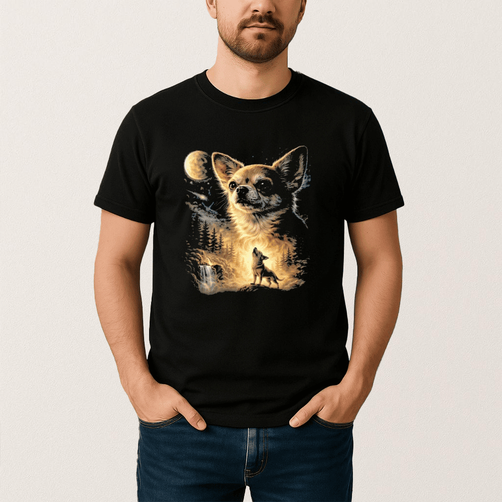 Chihuahua Howling To The Moon T-Shirt Small Body Wild Spirit Chihuahua Shirt Dog Lover Gift