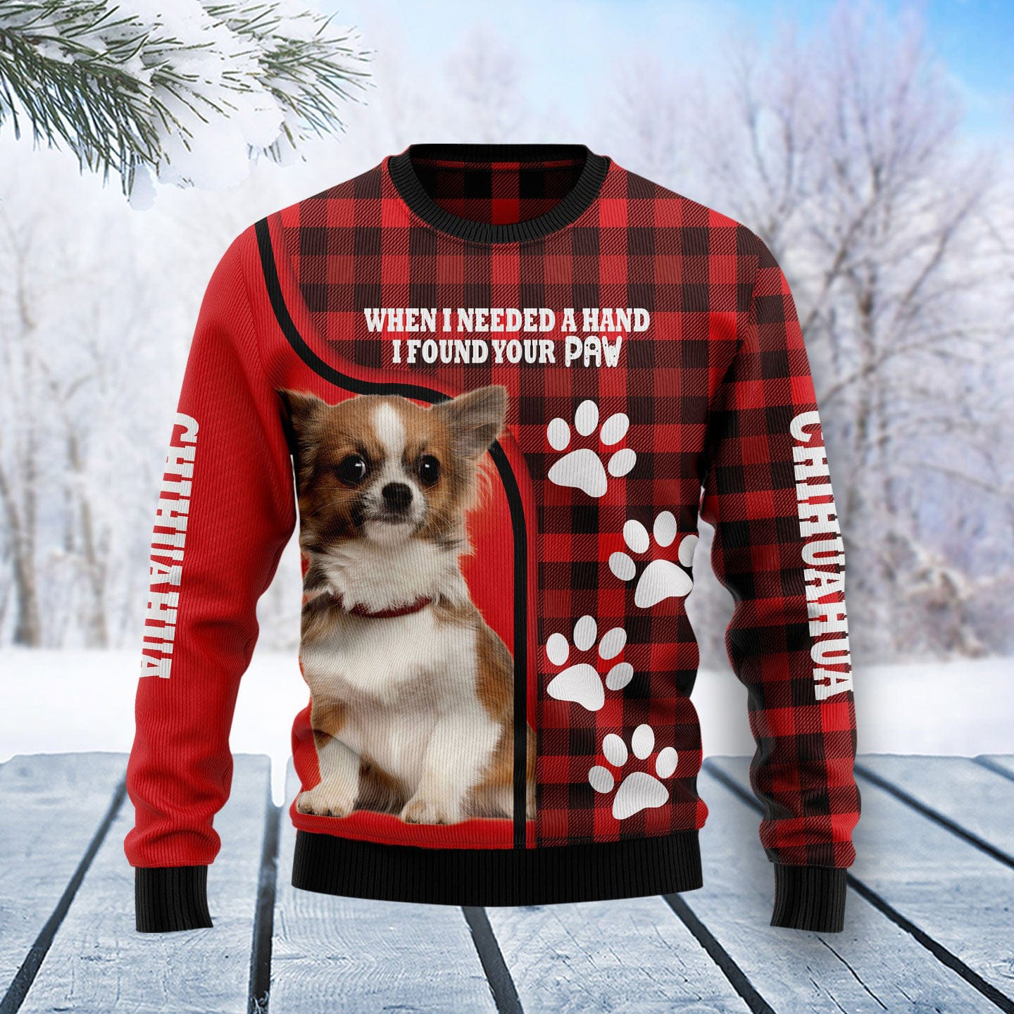 Chihuahua Paw Funny Xmas Sweaters Merry Xmas Clothes Chihuahua Gifts Dog Lovers