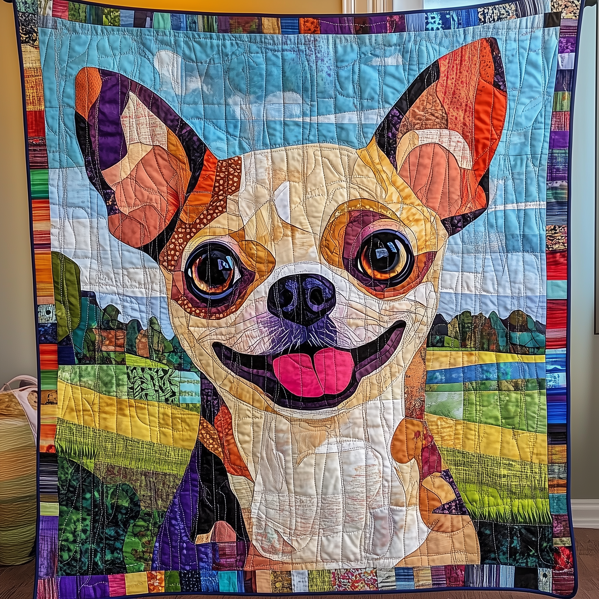 Chihuahua Quilted Blanket Christmas Quilted Blanket Christmas Gifts For Parents
