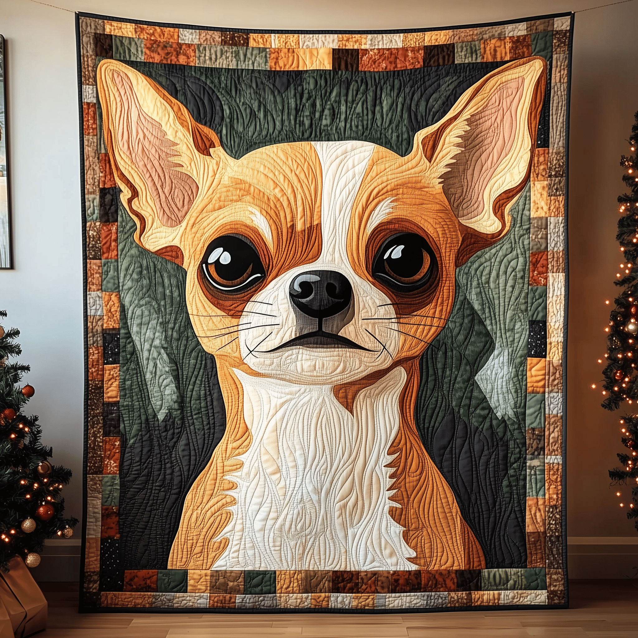 Chihuahua Quilted Blanket Christmas Quilted Blanket Gifts For Chihuahua Lovers