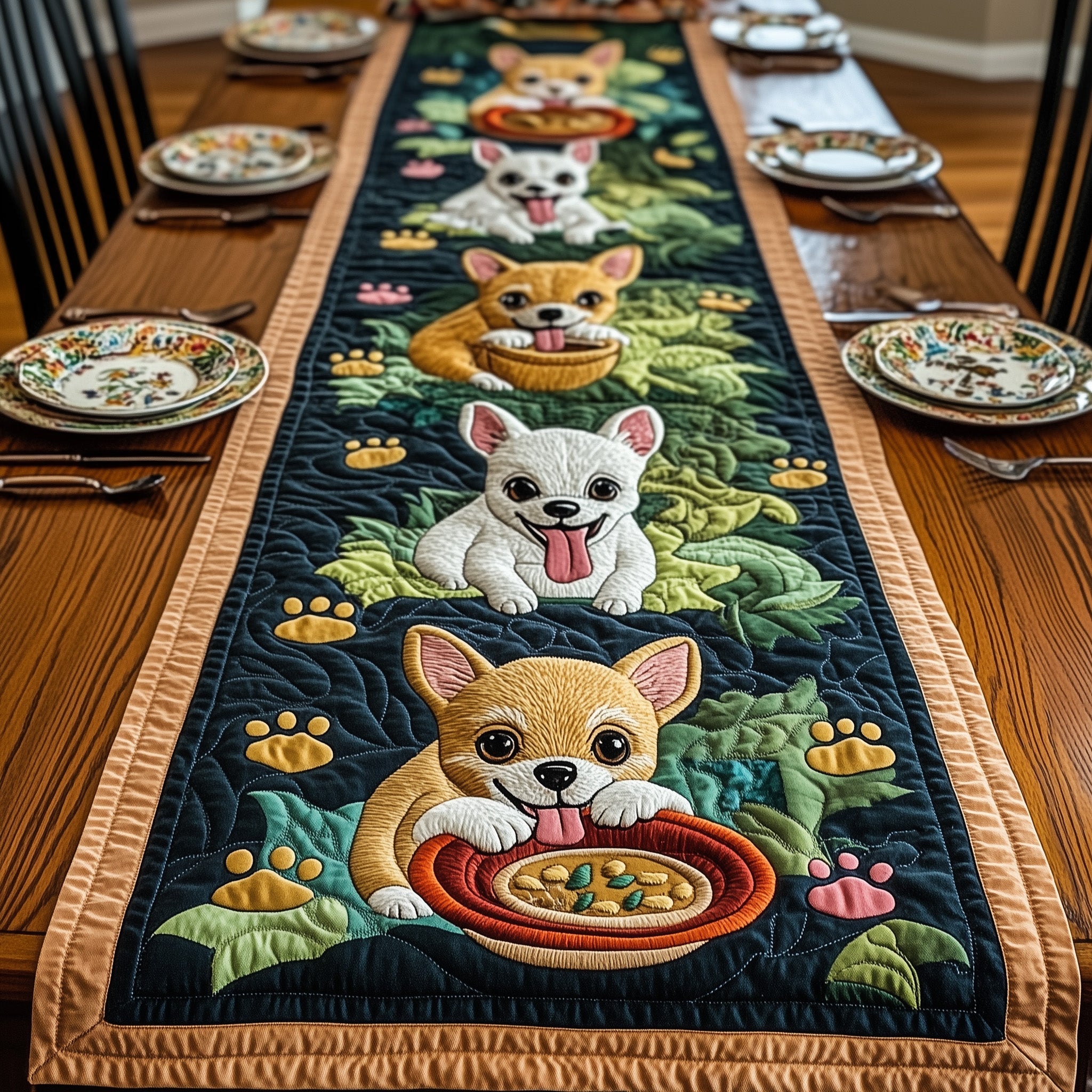 Chihuahua Quilted Table Runner Table Runner Gift for Holiday Season