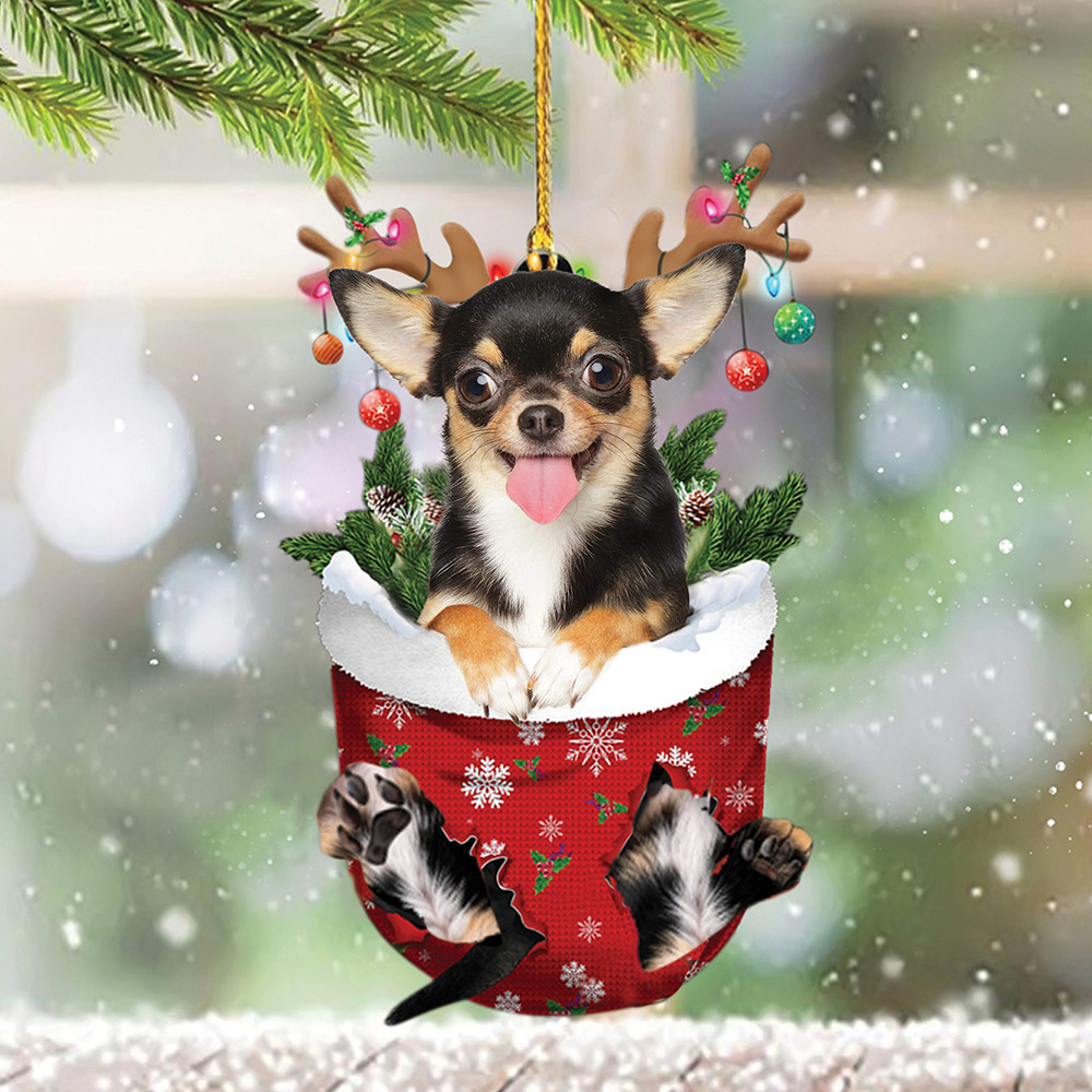 Chihuahua Reindeer Ornament Holiday Xmas Hanging Ornaments Gifts For Chihuahua Lovers