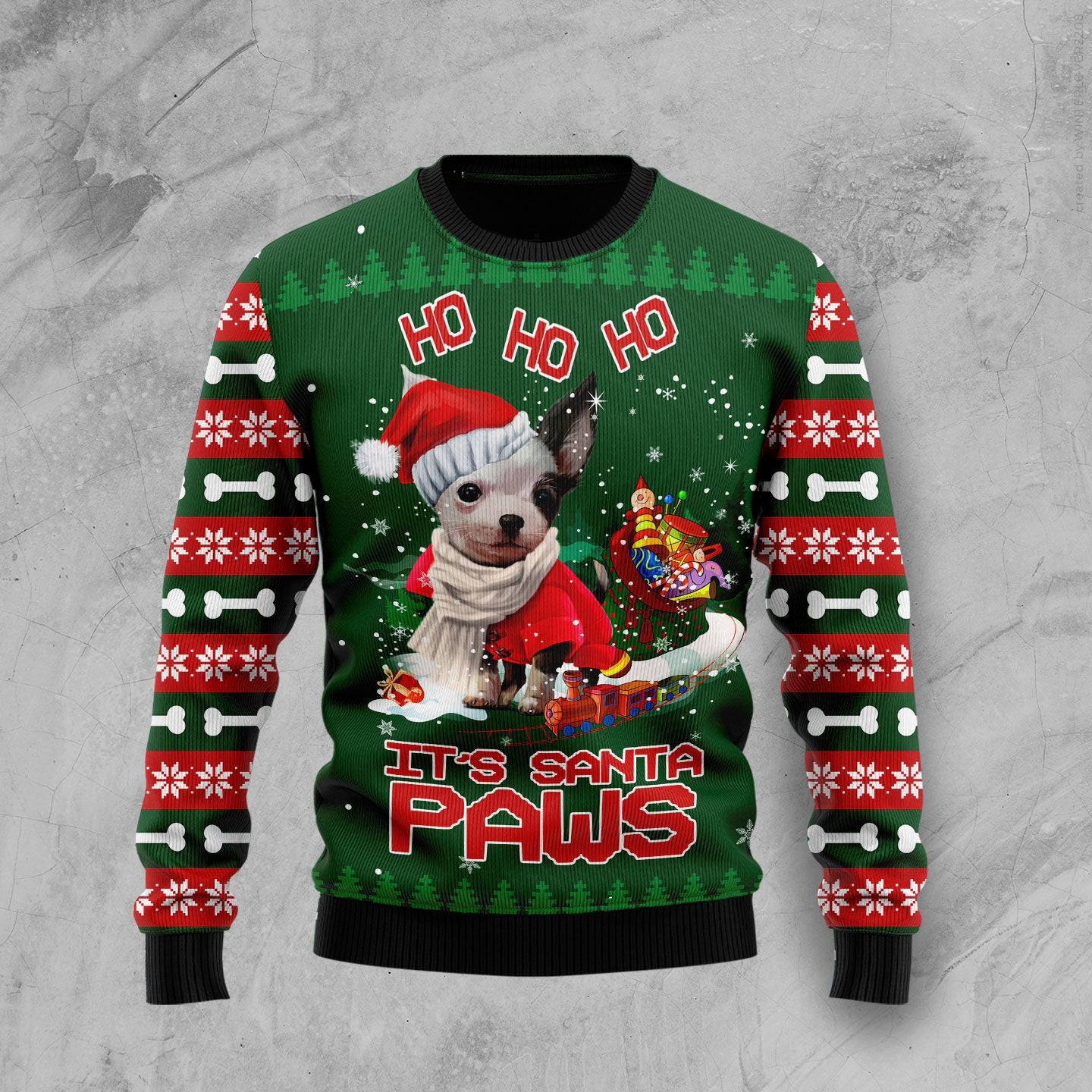 Chihuahua Santa Paws Ugly Christmas Sweater Winter Clothing Warm Clothes For Winter