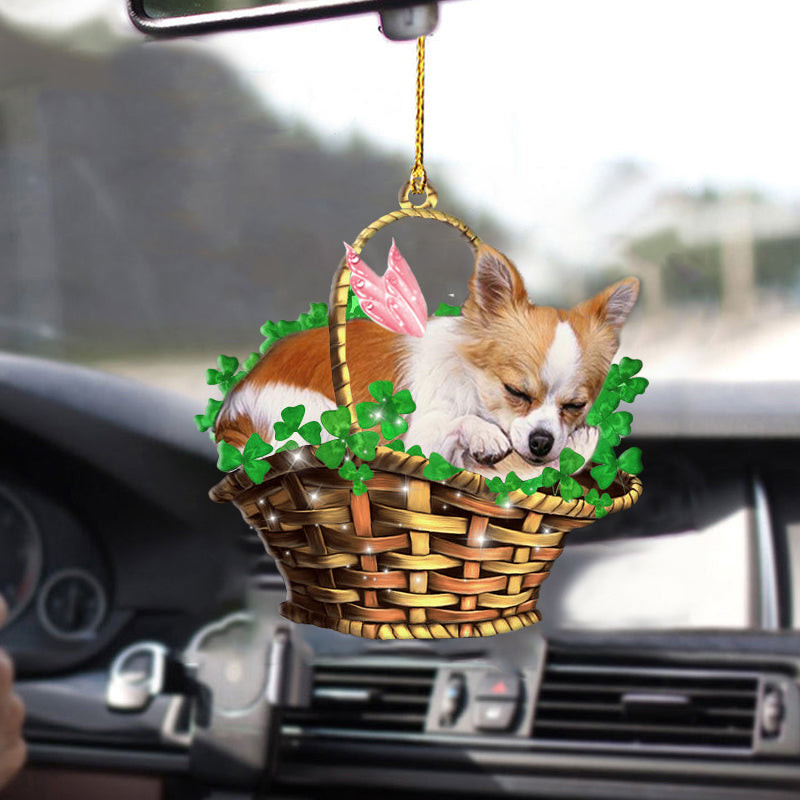 Chihuahua Sleeping Lucky Fairy Car Hanging Ornaments Two Sided Ornament