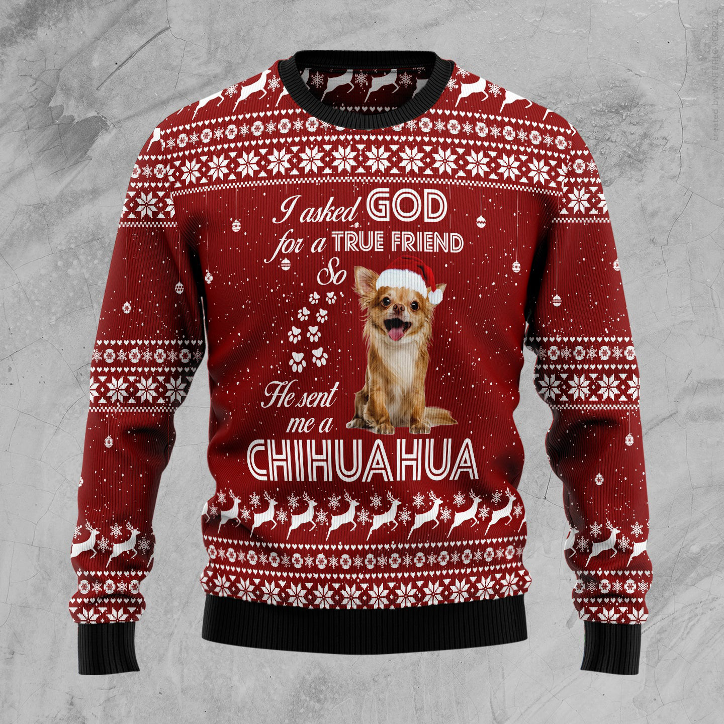Chihuahua True Friend Silly Christmas Sweaters Cool Xmas Clothes Chihuahua Gift Shop