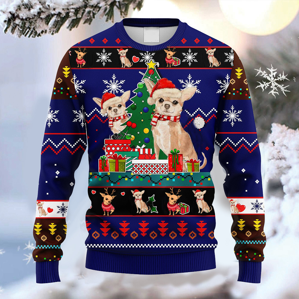 Chihuahua Wear Santa Hat Christmas Sweater Cute Xmas Sweaters Gifts For Chihuahua Lovers