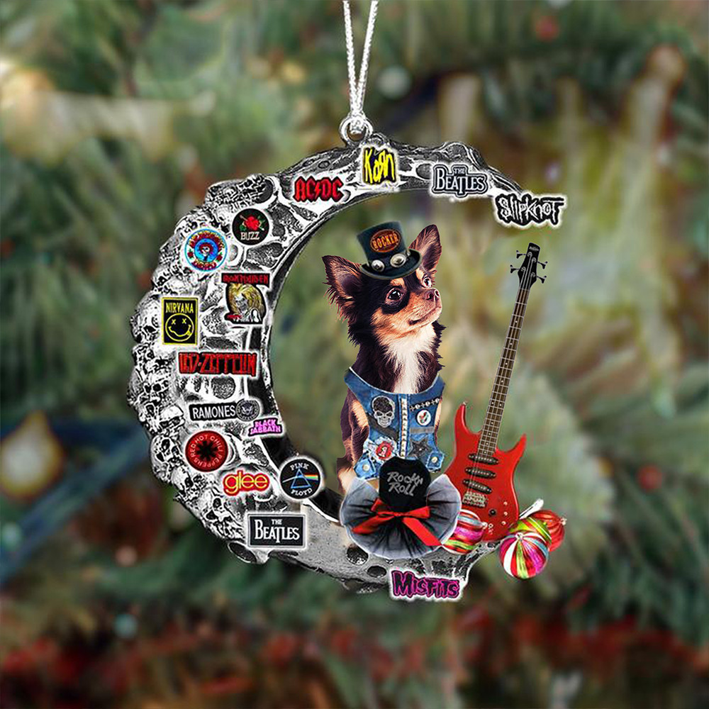 Chihuahua With Guitar Ornament Chihuahua Owner Xmas Tree Decoration Gifts For Music Lovers