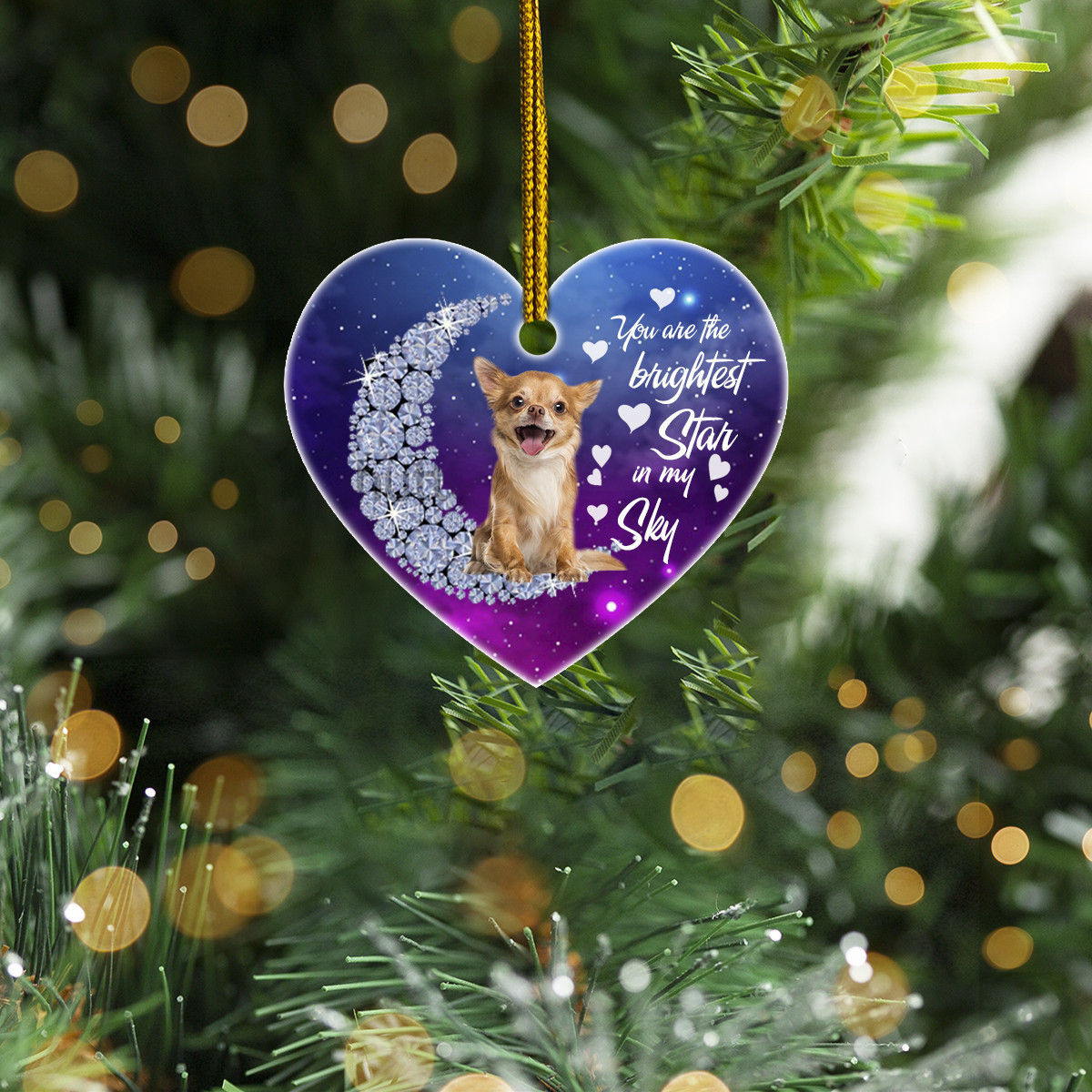 Chihuahua You Are The Brightest Star In My Sky Ornament Gifts For Someone That Lost A Dog