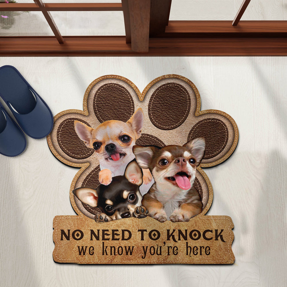 Chihuahuas We Know You'Re Here Doormat Dog Welcome Mat Cool Gifts For Dog Lovers