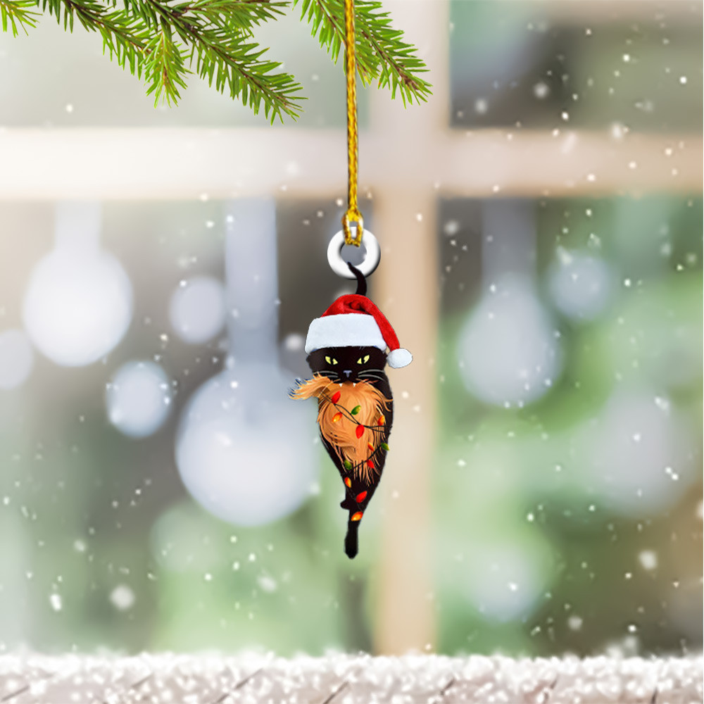 Childless Cat Lady Kamala Harris Black Cat Ornament Shape Madam President Christmas Ornament