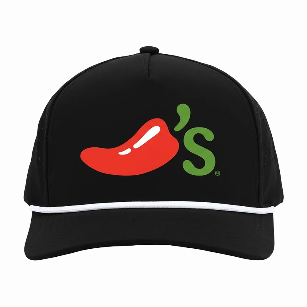 Chilis Black Performance Rope Baseball Cap Chili's Chili Pepper Merch Gift For Him