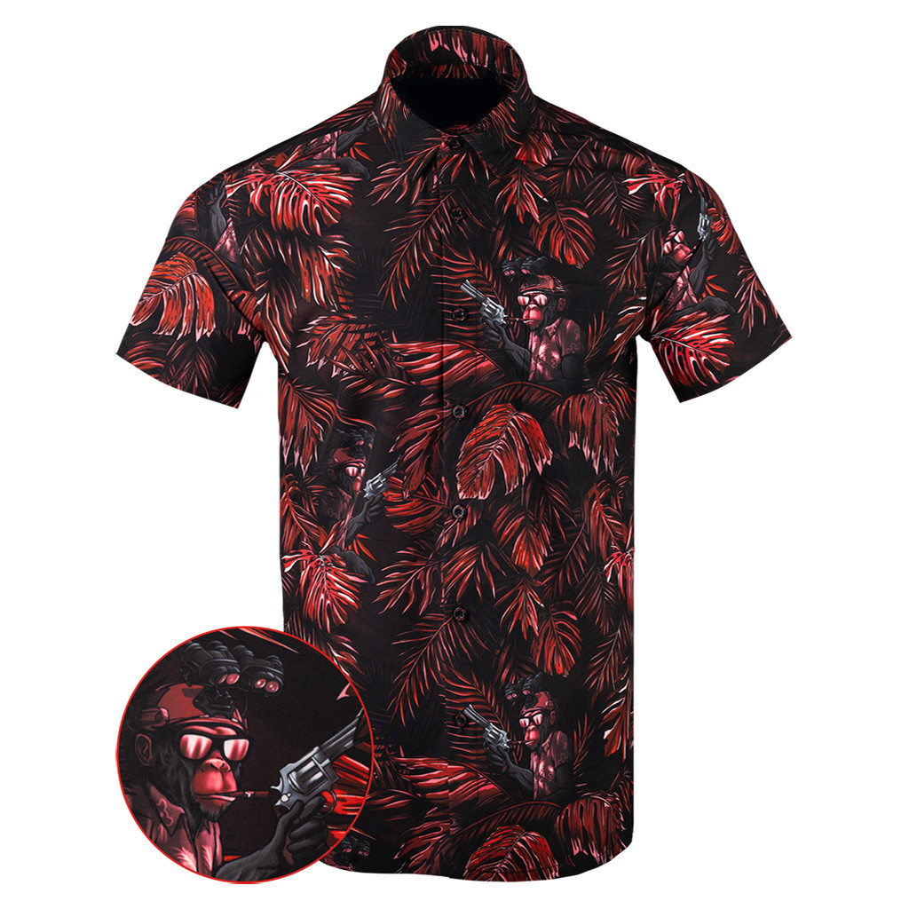 Chill Chimp Red Button Down Shirt Tactical Aloha Print Shirt Gifts For Father In Law Chill Chimp Red Button Down Shirt Tactical Aloha Print Shirt Gifts For Father In Law