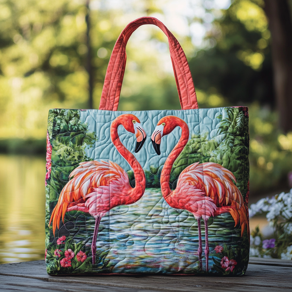 Chill Flamingo Quilted Tote Bag Flamingo Christmas Gifts
