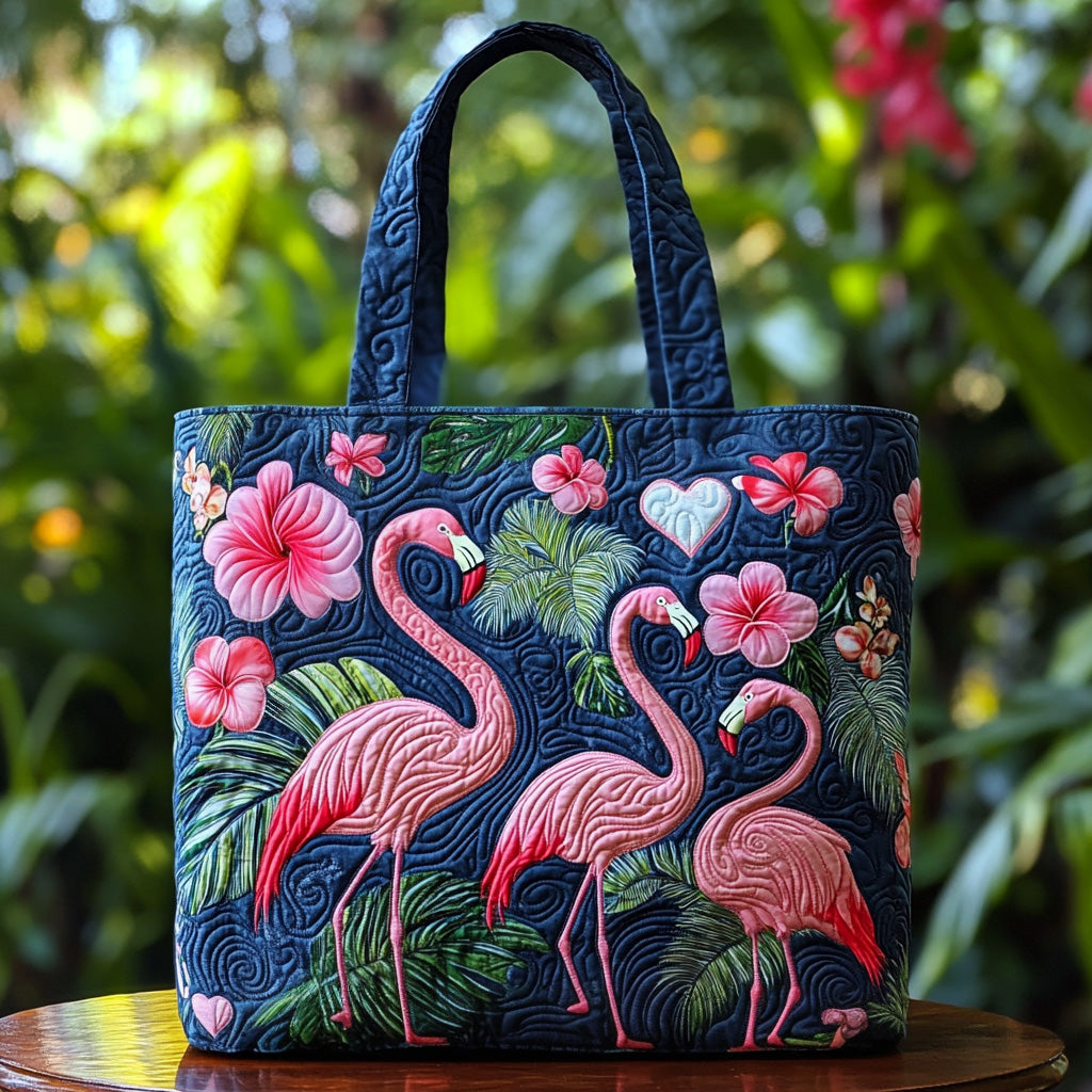 Chill Flock Quilted Tote Bag Flamingo Gifts For Ladies