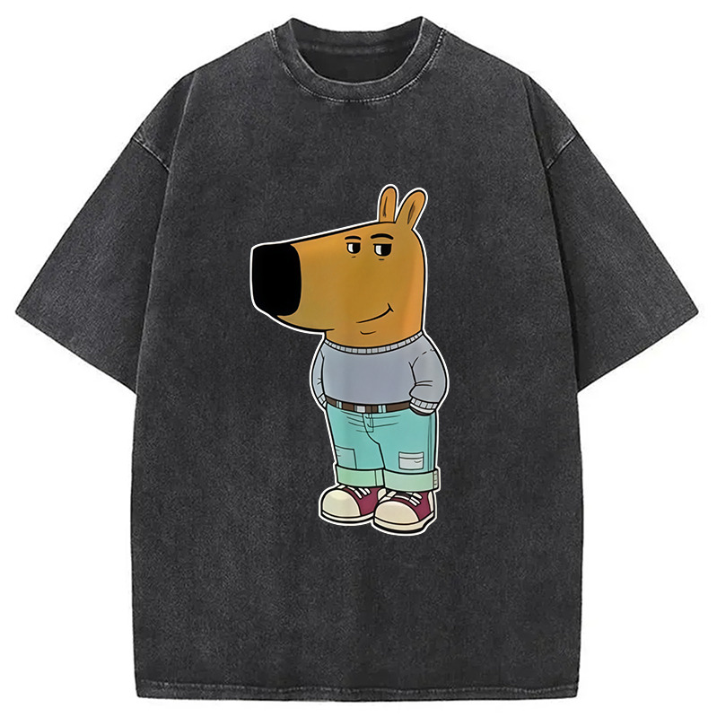 Chill Guy Meme Washed T-Shirt Retro Humor Outfit Idea Gifts For Best Friend