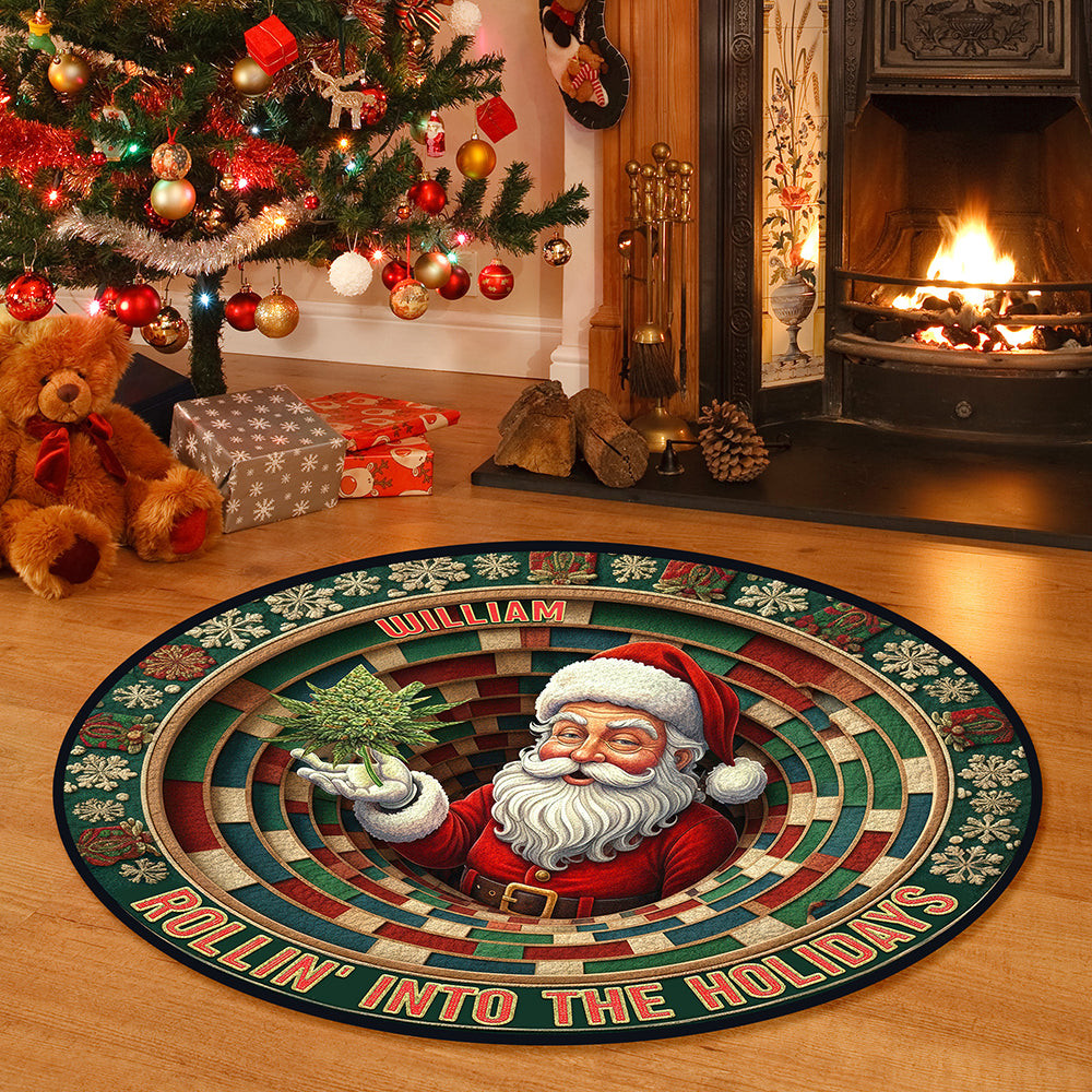 Chill Santa Round Rug Personalized Christmas Gifts - Christmas Gifts For Mom Who Has Everything Funny