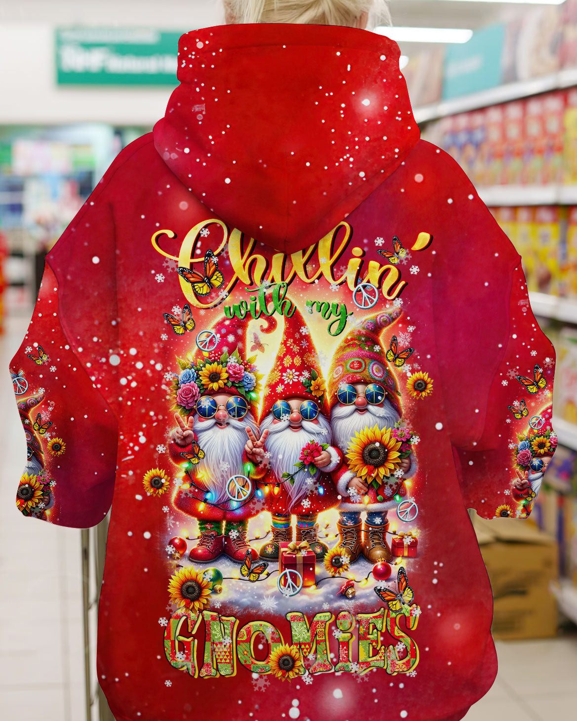 Chillin With My Gnomies Hoodie Sunflower Clothing Gnome Themed Presents For Christmas