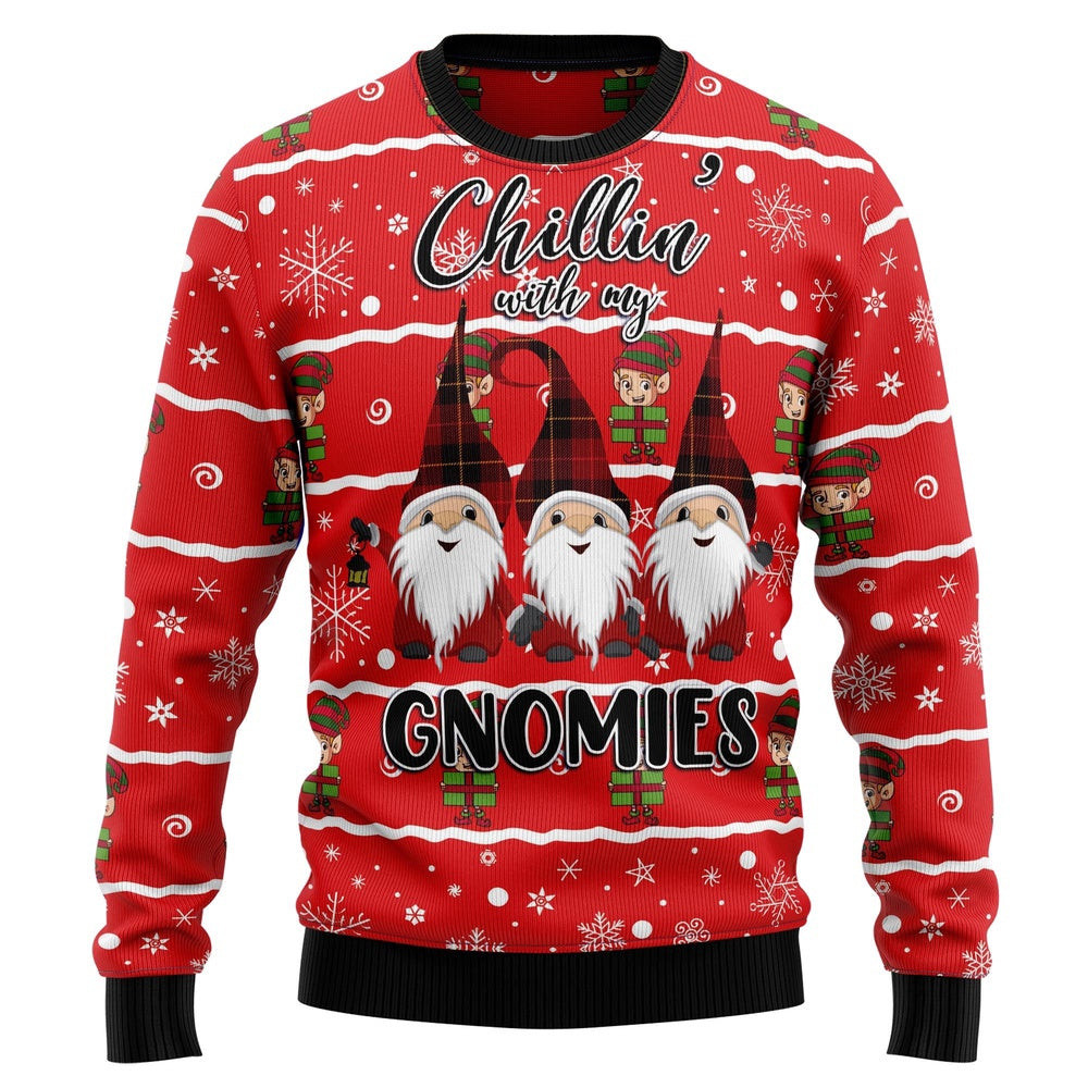 Chillin With My Gnomies Ugly Christmas Sweater Gift For Christmas