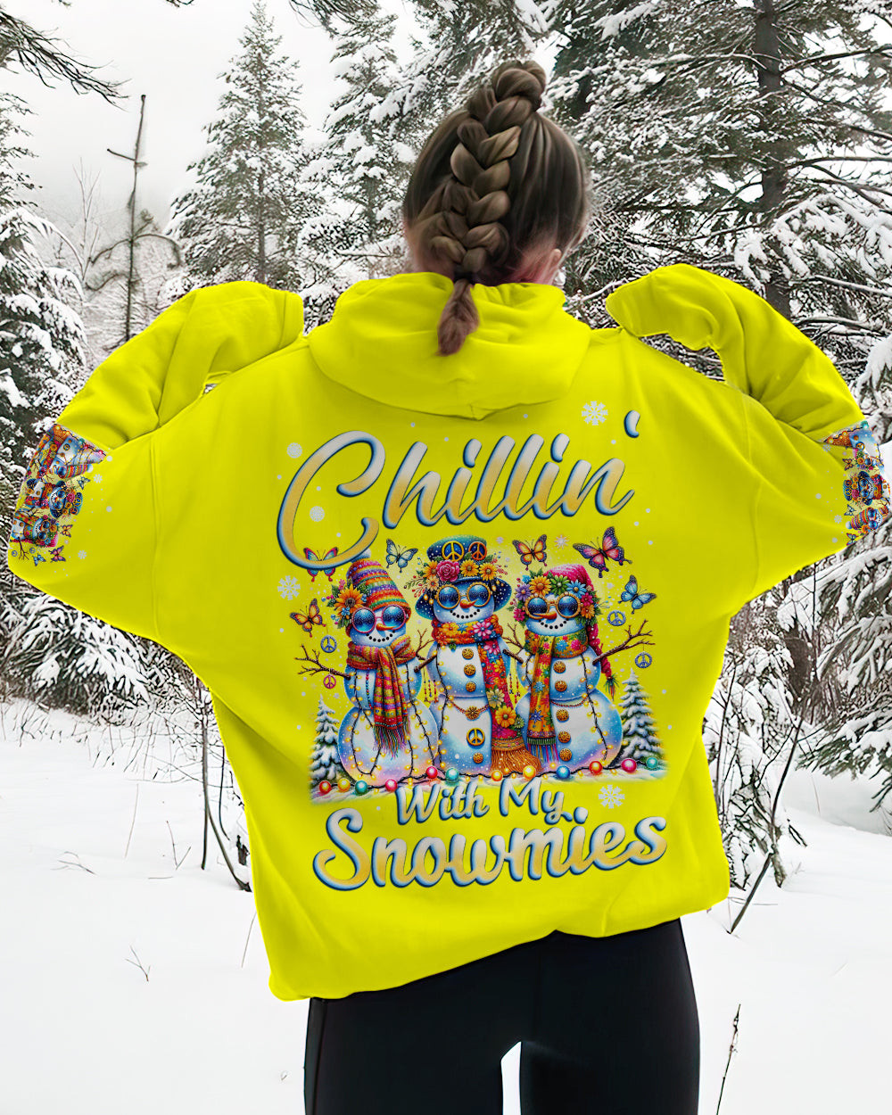 Chillin' With My Snowmies Christmas Hoodie Bright Xmas Clothing Gifts For Sister