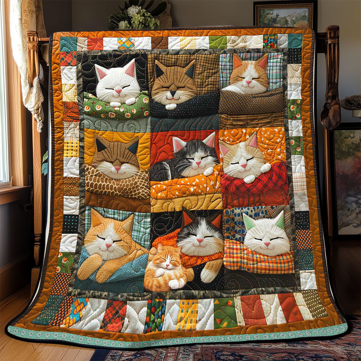 Chilling Adorable Cat Holiday Christmas Quilt Blanket Christmas Gift Ideas For Coworkers