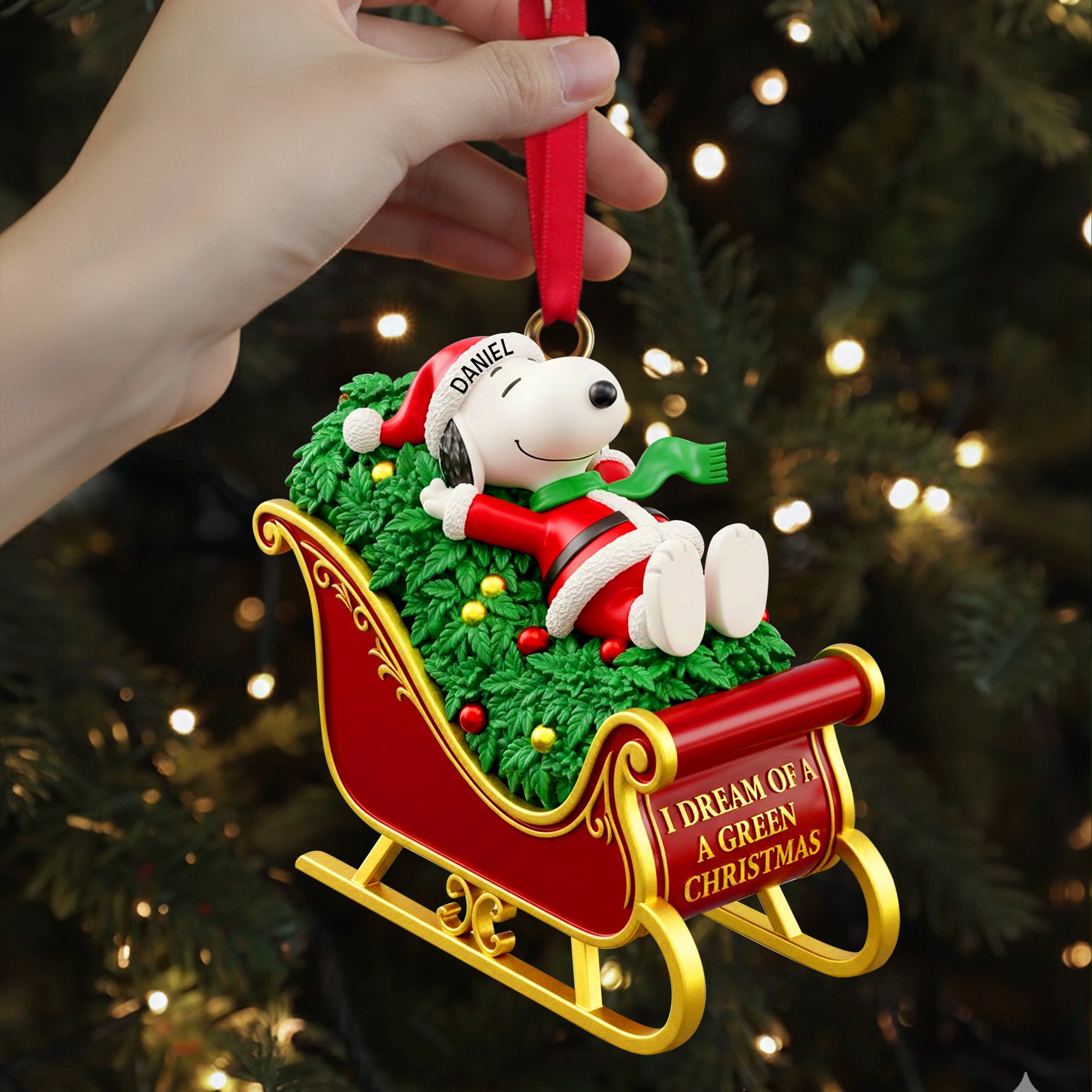 Chilling Sleigh Moment Ornament - Personalized Christmas Gifts For Stoners - Xmas Ornament Gift