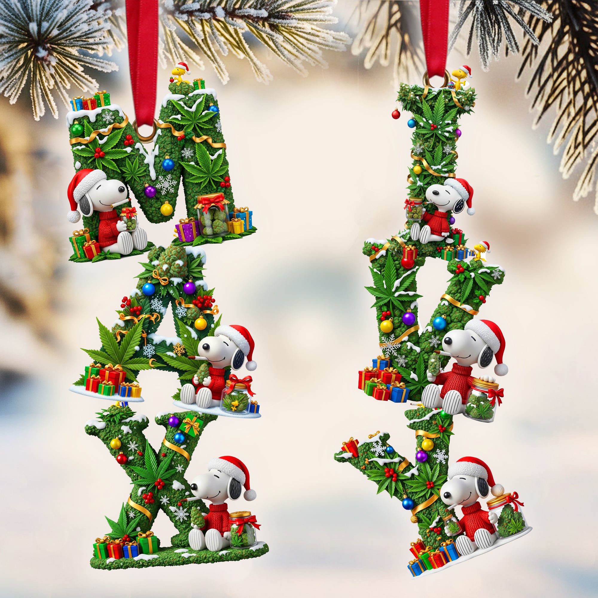 Chilling Time Alphabet Ornament - Personalized Gift For Stoners - Holiday Season Gift Idea Chilling Time Alphabet Ornament - Personalized Gift For Stoners - Holiday Season Gift Idea