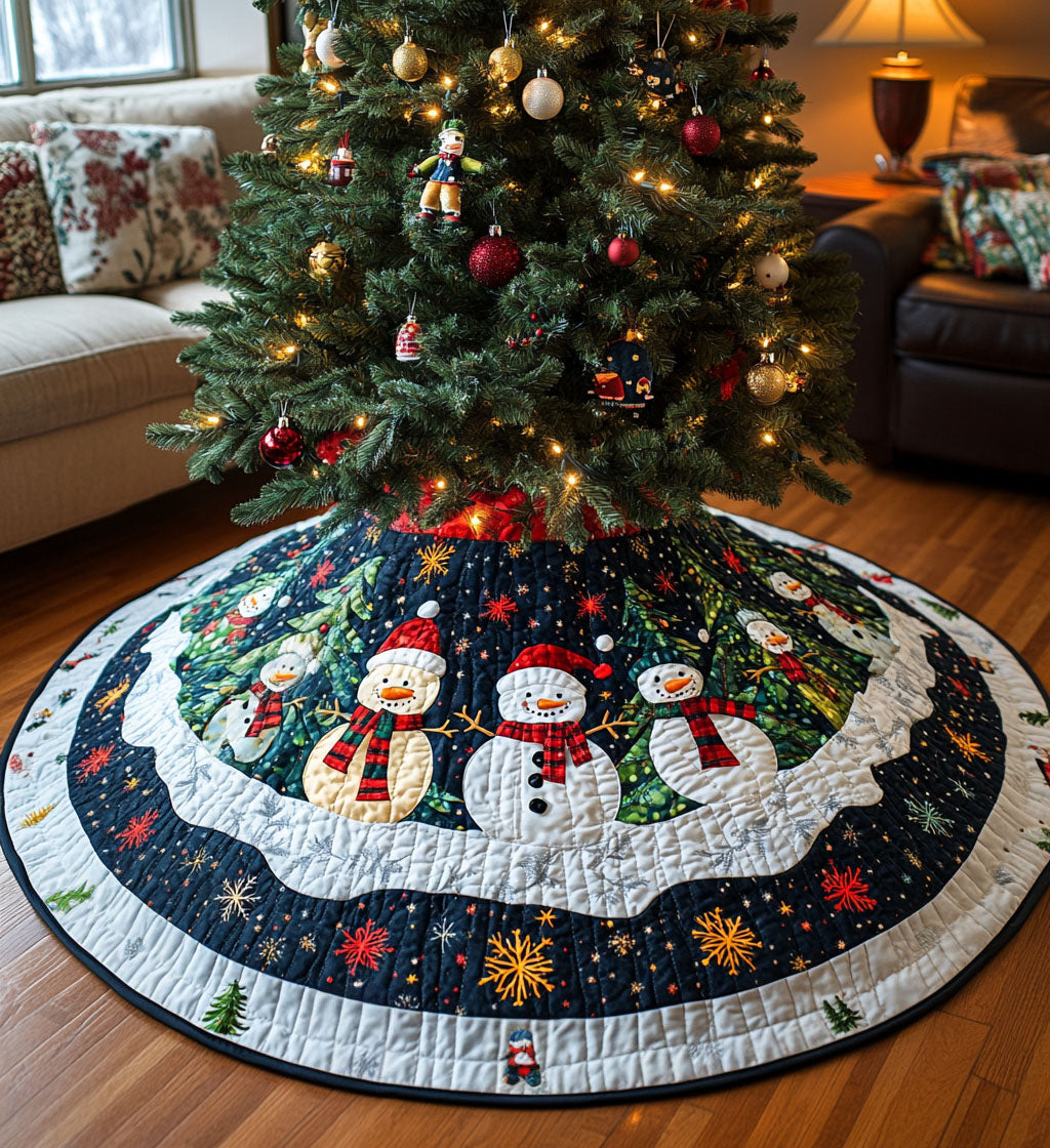 Chimney Charm Quilted Christmas Tree Skirt Beautiful Quilted Tree Skirt Gift for Cozy Christmas
