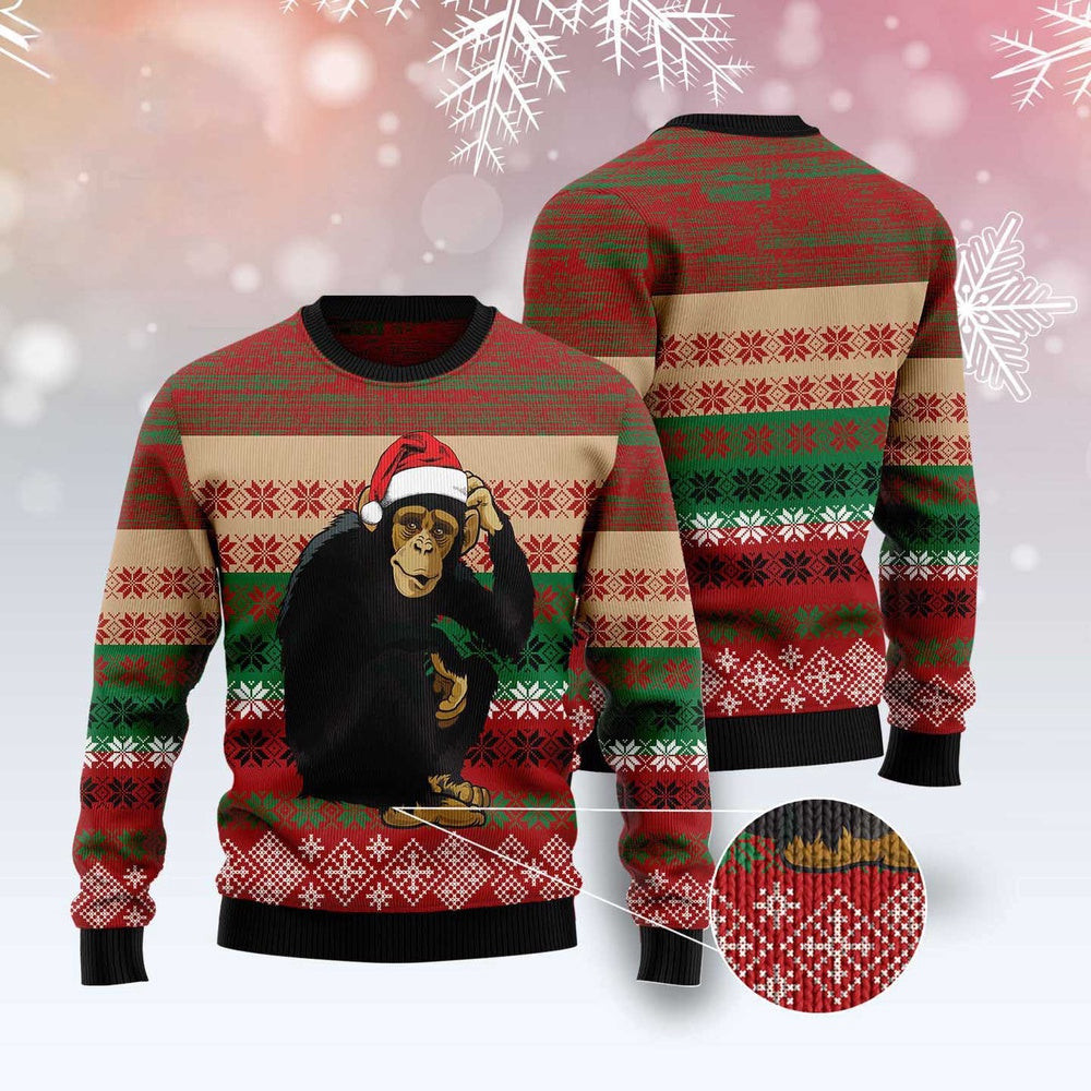 Chimpanzee Christmas Ugly Christmas Sweater Funny Ugly Christmas Sweater Xmas Gifts