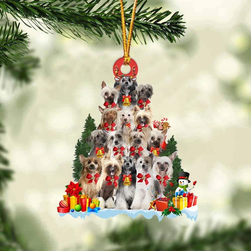 Chinese Crested Dog Christmas Tree Ornament Dog Gifts Acrylic Ornament Dog Gifts Acrylic Ornament