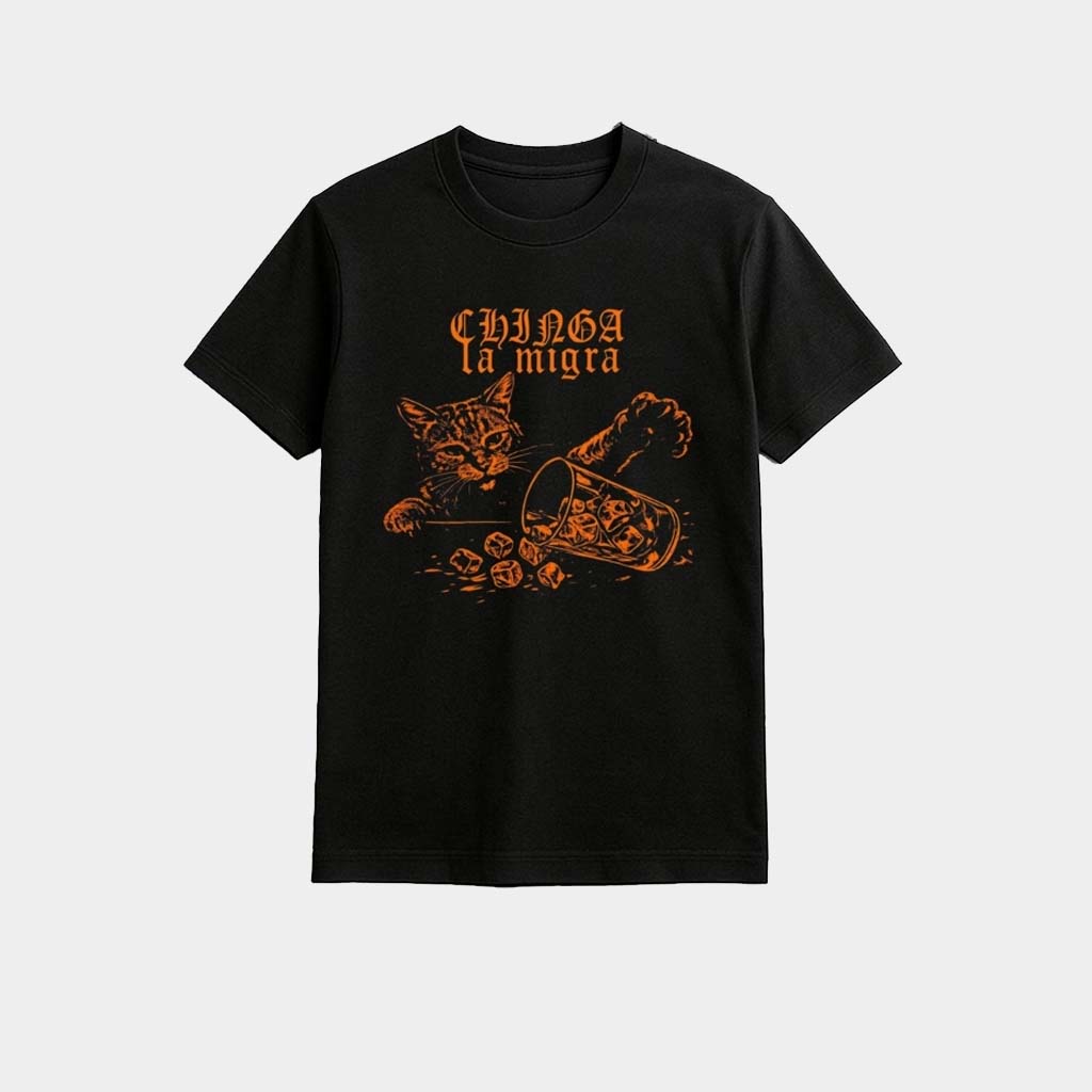 Chinga La Migra Cat Shirt Anti ICE Graphic Tee Political Street Art T-Shirt Dad Gifts