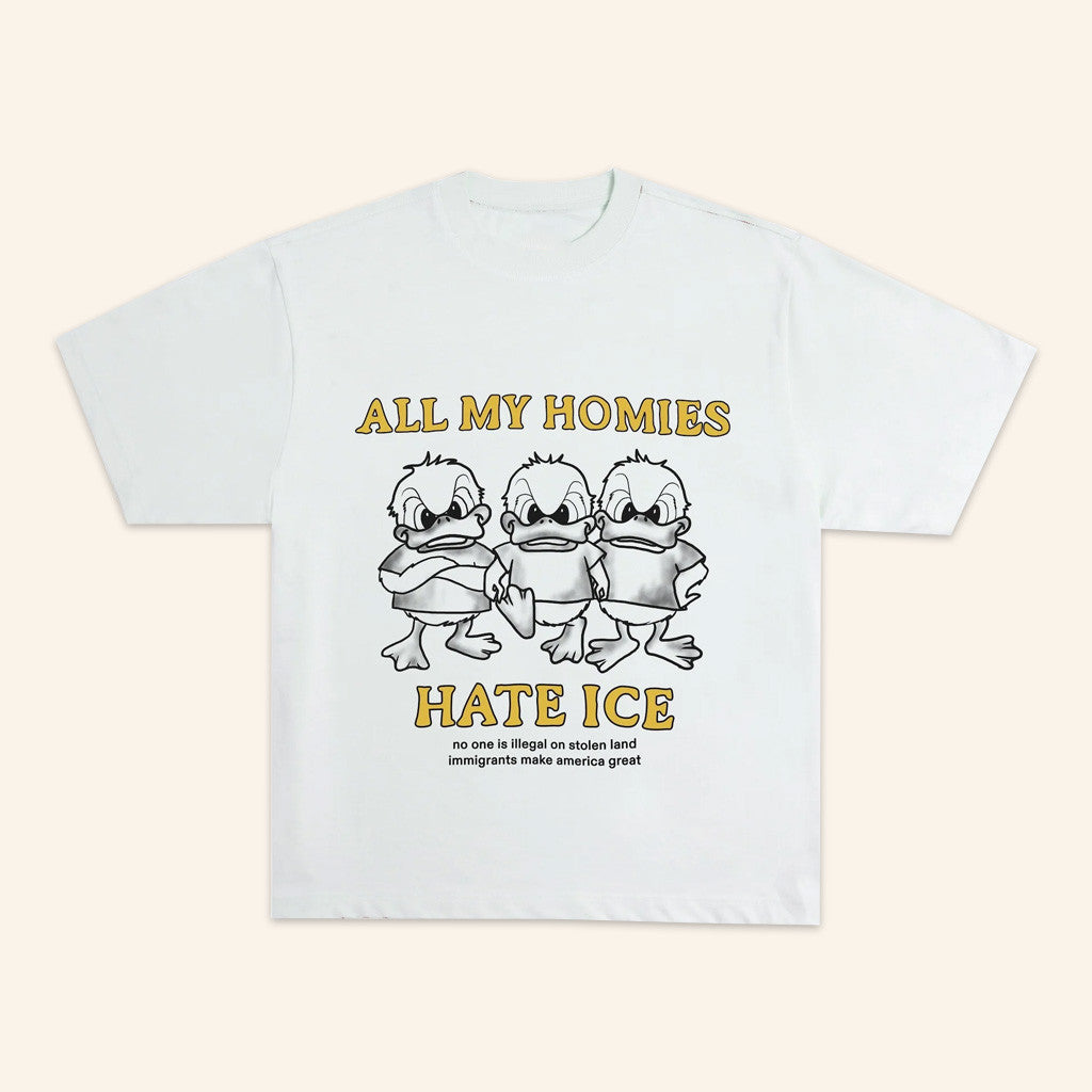 Chnge Merch All My Homies Hate Ice Basic T-Shirt White Gifts For Friends