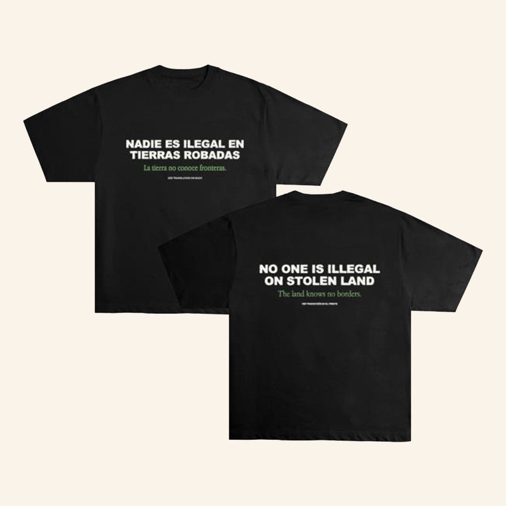 Chnge Merch No One Is Illegal On Stolen Land Basic T-Shirt Black Gifts For Dudes Chnge Merch No One Is Illegal On Stolen Land Basic T-Shirt Black Gifts For Dudes