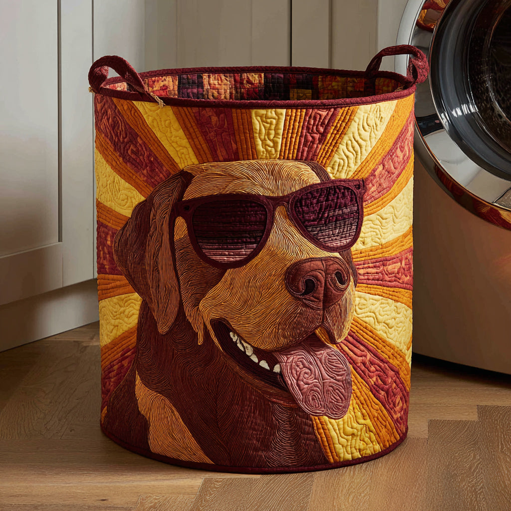Chocolate Labrador Cool Quilted Laundry Basket Perfect Quilted Laundry Organizer Gift for the Holidays