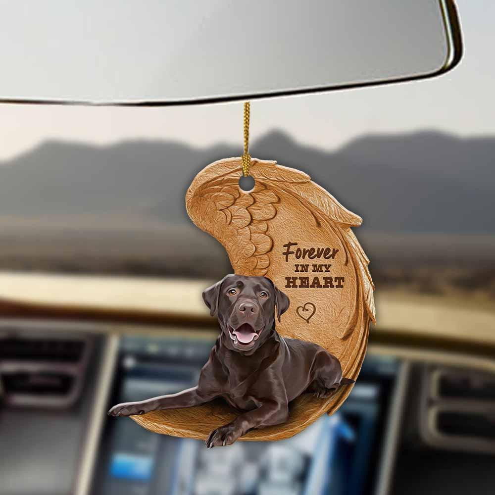 Chocolate Labrador Retriever Forever In My Heart Hanging Ornament Dog Ornament Lasfour
