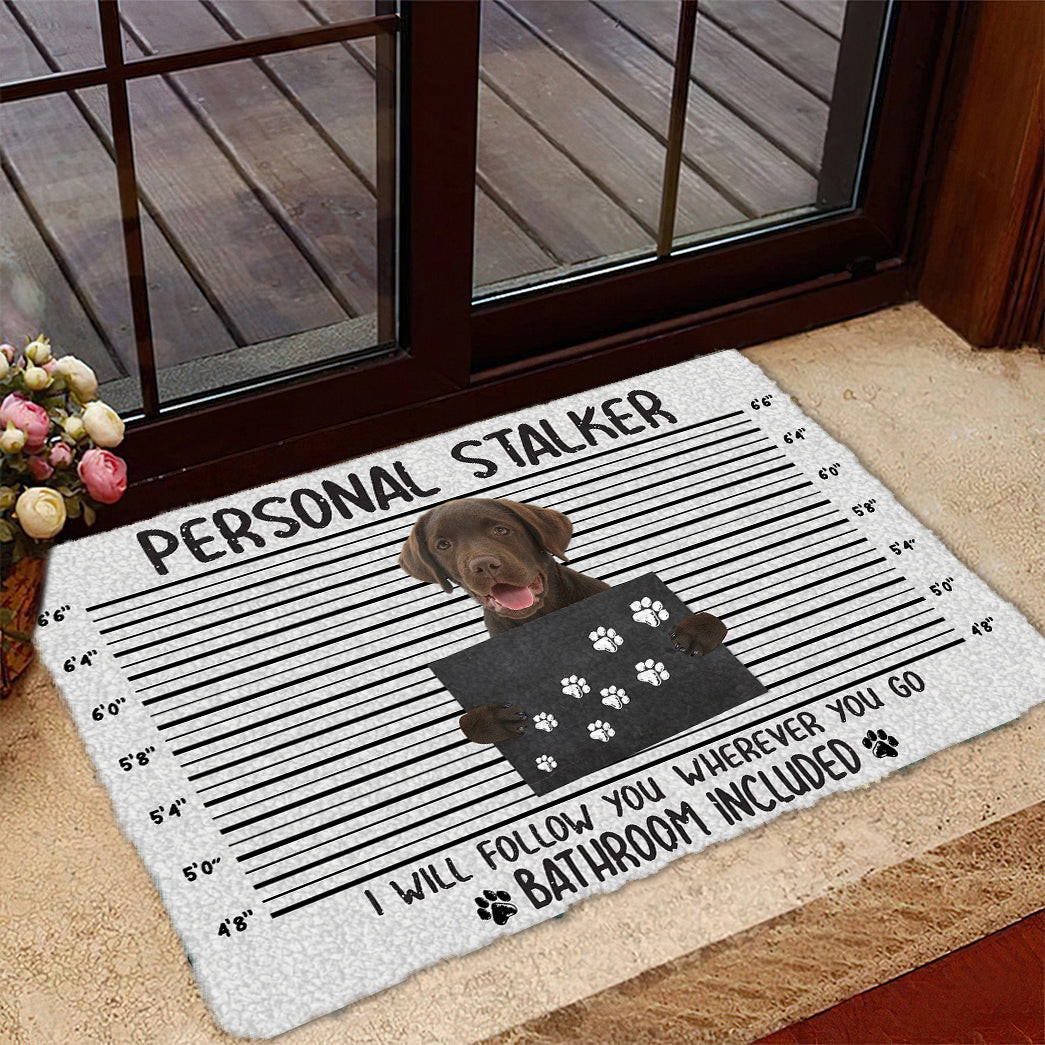 Chocolate Labrador Retriever Personal Stalker Doormat Front Door Decor Ideas Dog Present Ideas