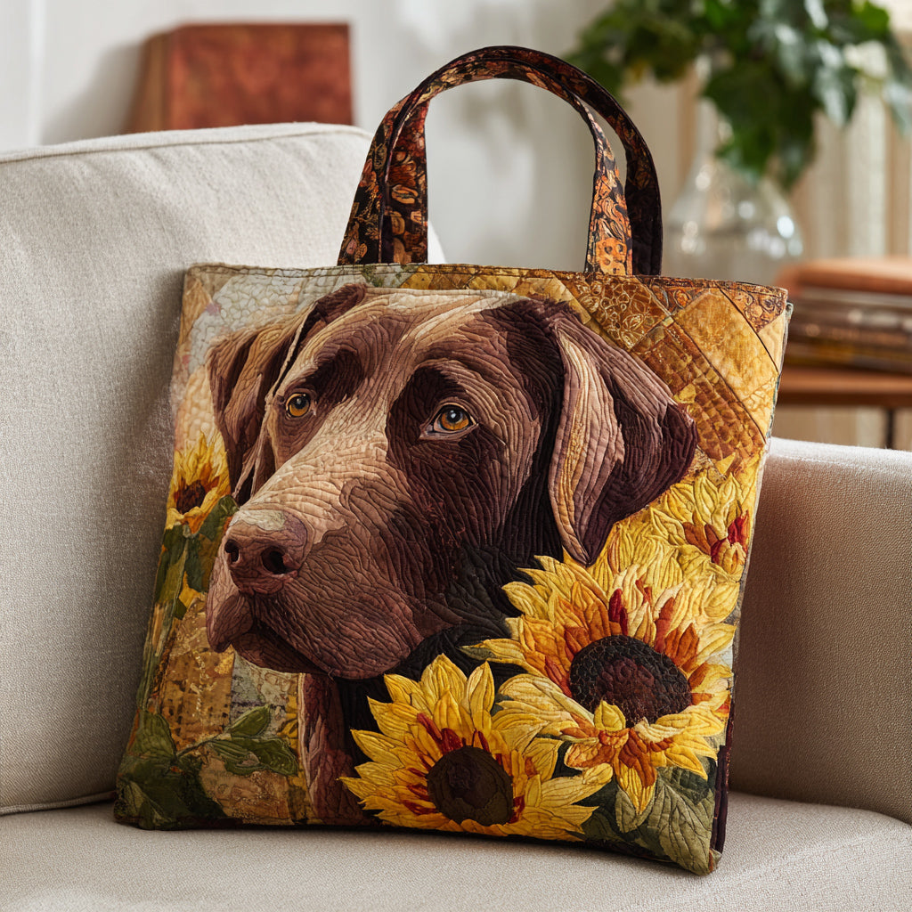 Chocolate Labrador Sun Quilted Tote Bag Top Gifts For Dog Owners