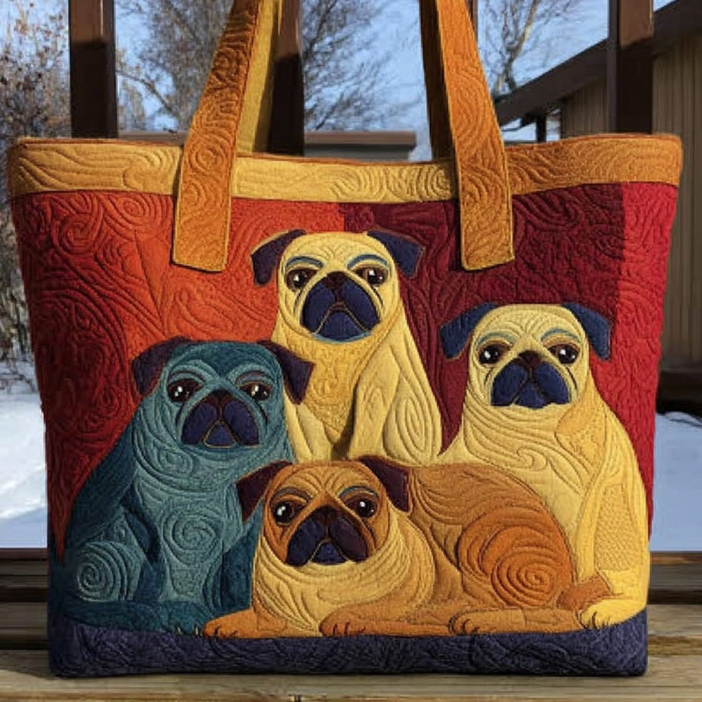 Chonkster Pug Quilted Tote Bag Best Gifts For Dog Owners