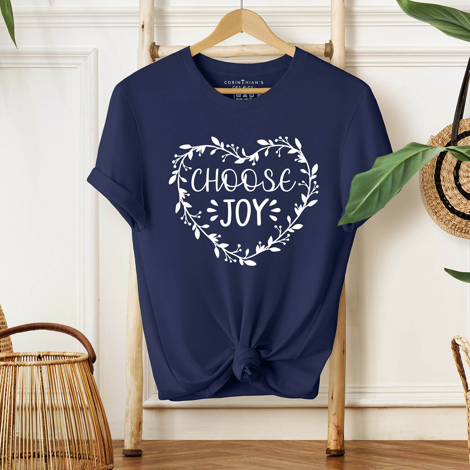 Choose Joy Shirt - Navy Christian Gifts For Women