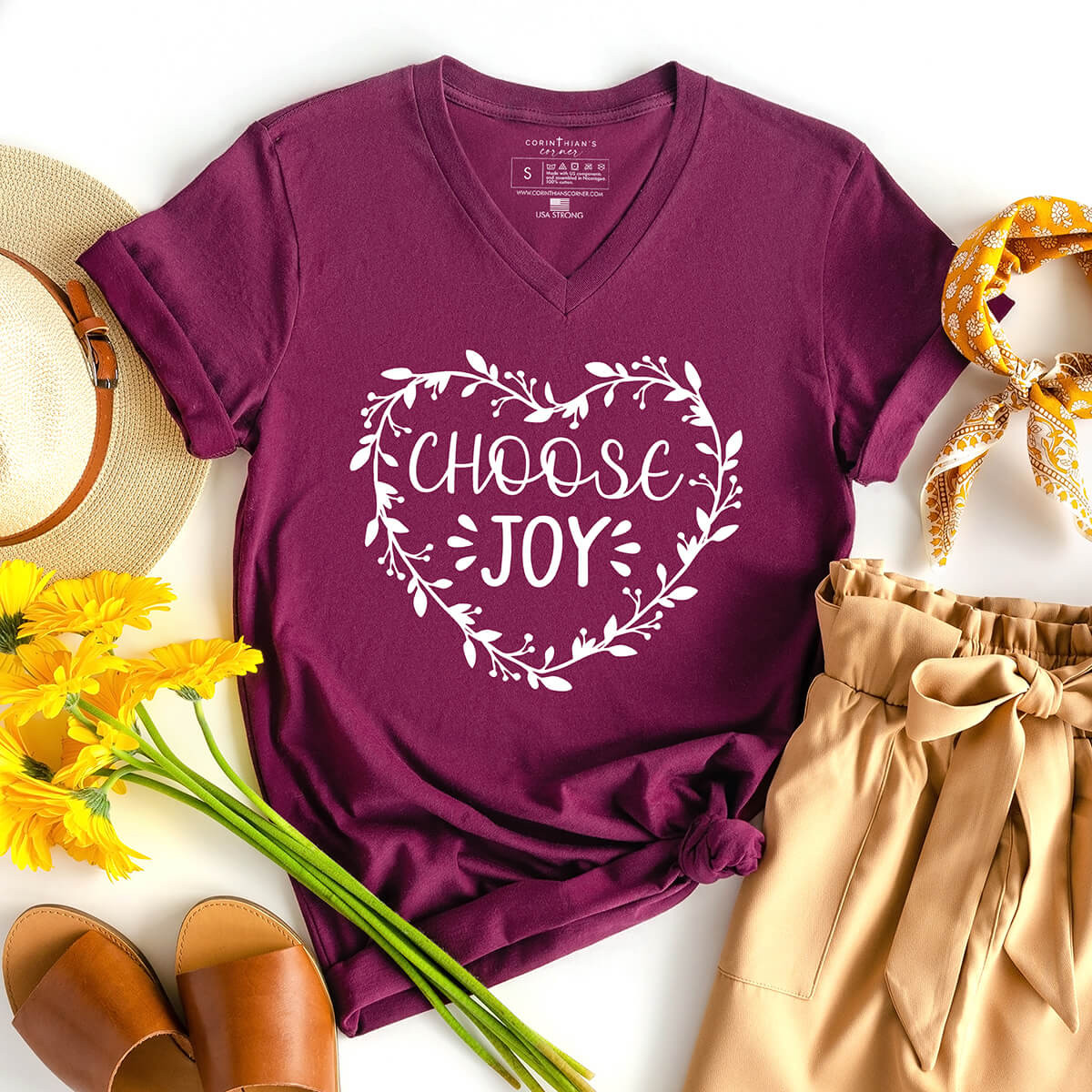 Choose Joy V-Neck Shirt Gift For Women