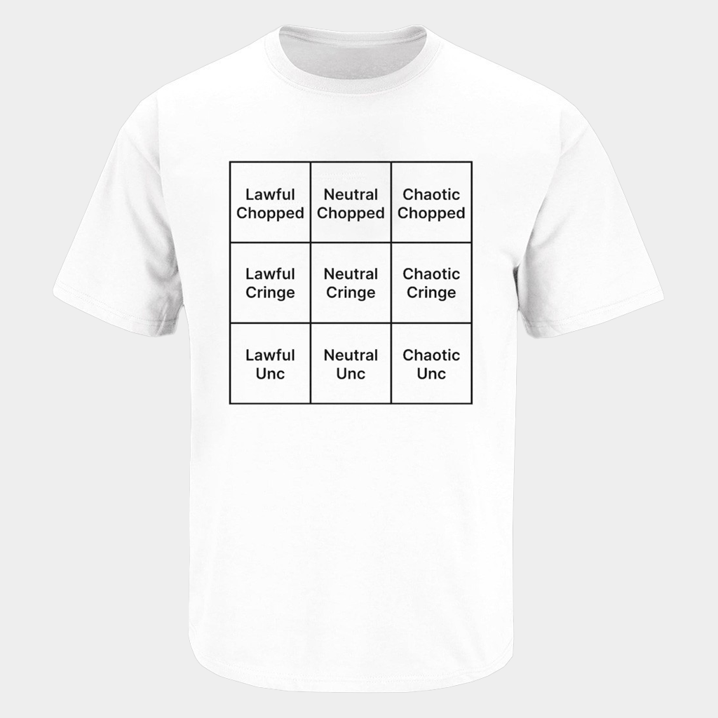 Chopped Unc Cringe Alignment Chart T-Shirt Alignment Chart Meme Shirt Gifts For Friends