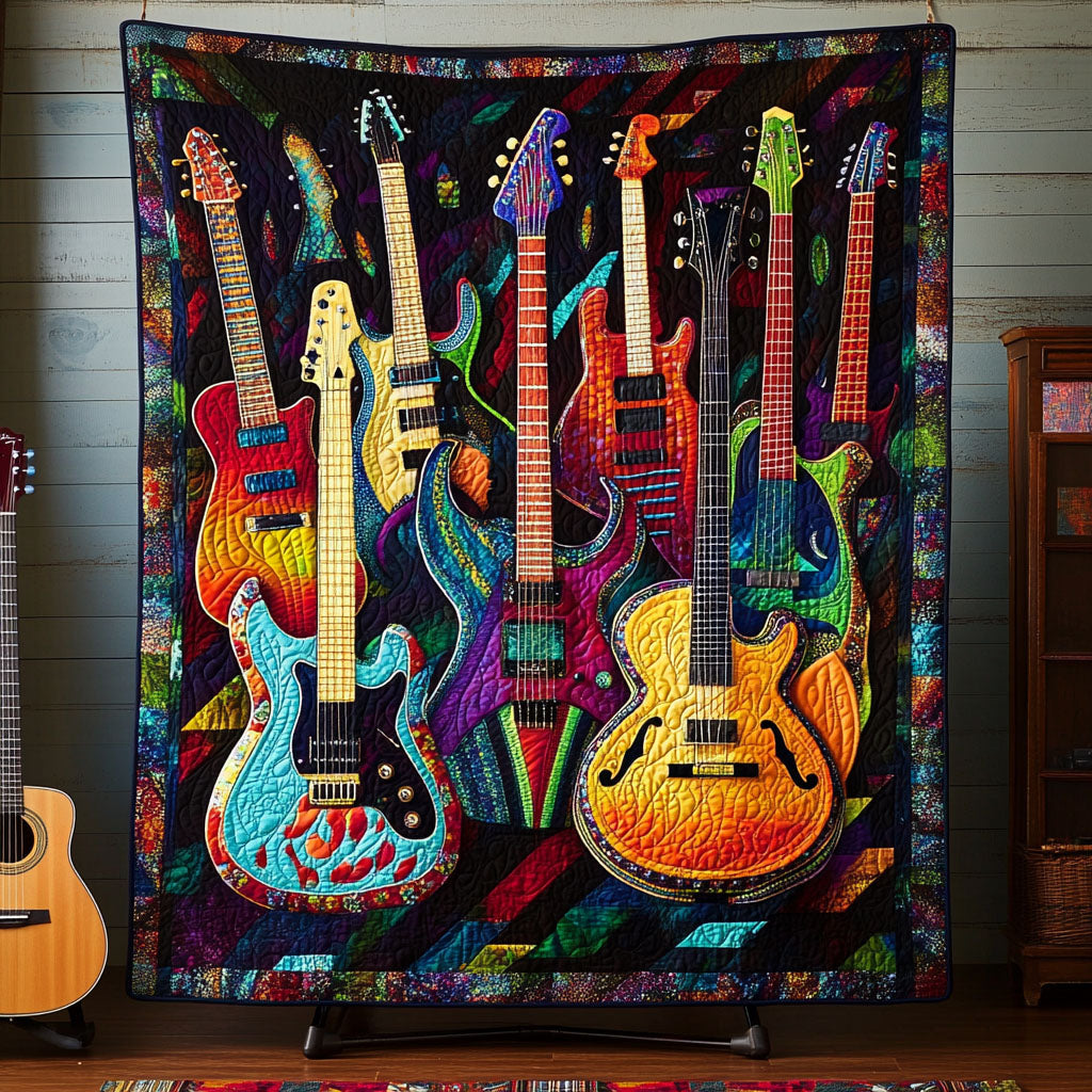Chord Craze Quilted Blanket Gifts For Guitar Players