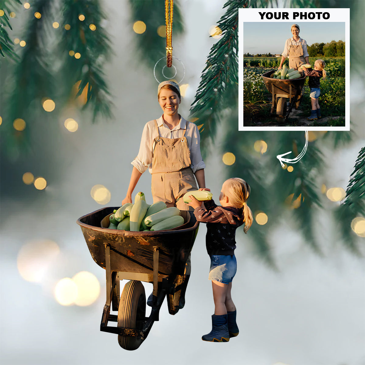 Chores Time With Kids Personalized Photo Mica Ornament Customized Your Photo Ornament