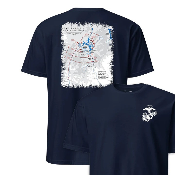 Chosin Reservoir Battle Map T Shirt Marine Corps History Apparel Gift For Military Fans