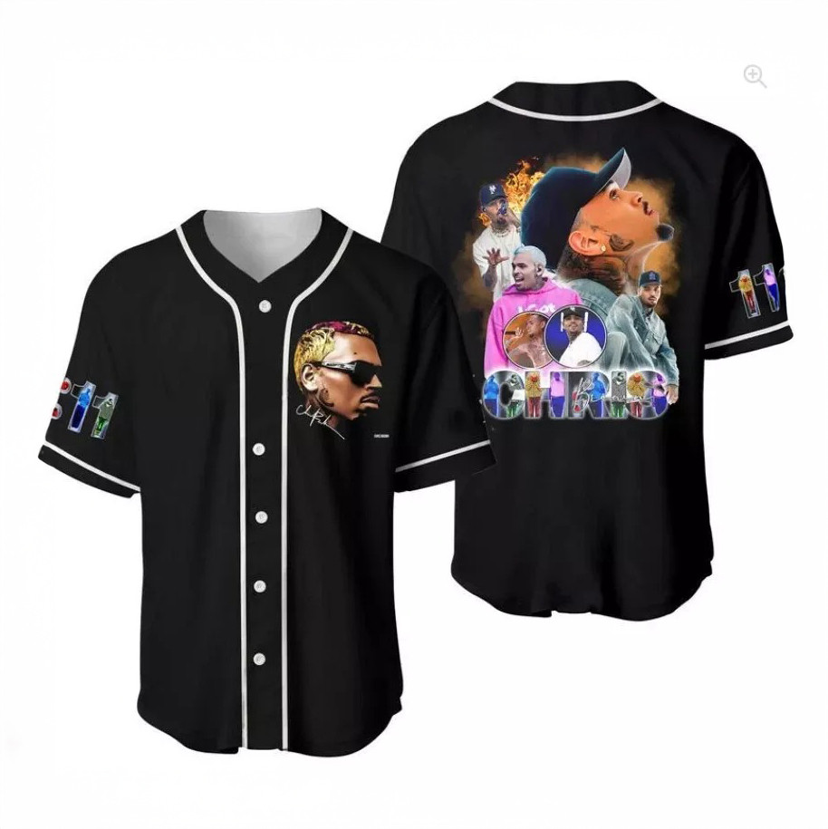Chris Brown 1111 Tour Baseball Jersey ChrisB Baseball Jersey Best Gifts For Music Fans